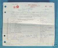 1957 Buick Bill of Sale Invoice Receipt Chapel PA  