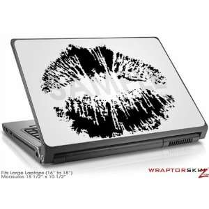    Large Laptop Skin Big Kiss Lips Black on White Electronics