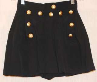 Cache Black Nautical Style Shorts Sz 4 Laced Back  