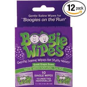  Boogie Wipes On The Run, Great Grape, 10 Sachets (Pack of 