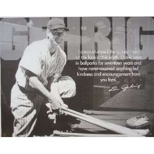  Lou Gehrig Luckiest Man Baseball Metal TIN Sign Poster 