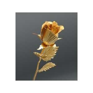  24k Dipped Gold Rose Foil Flowers   Rose semiopen Patio 