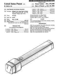 New 196 Stun Gun & Taser(TM) Patents on CD ROM  