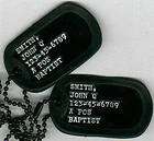 Real Black Debossed Military Dog Tags Dogtags