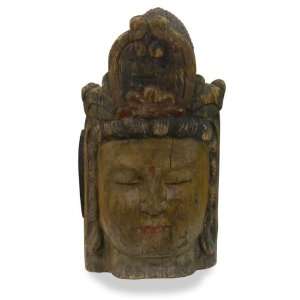  Hand Carved Teakwood Buddha Head