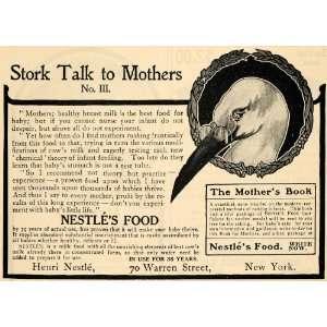   Henri Stork Mother Milk Baby Bird   Original Print Ad