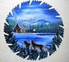 Hand Painted Saw Blade Purple Mountains Lavender Eagles items in More 