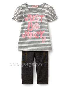 Juicy Couture Baby Girls Striped Tee & Denim Legging Set 12   18 M 
