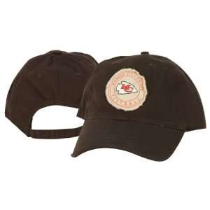  Kansas City Chiefs Tattered Look Adjustable Hat   Brown 