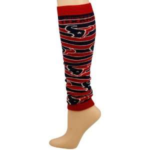  Houston Texans Ladies Navy Blue Red IQ Striped Leg Warmers 