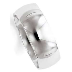 10.0 Millimeters Super White Palladium 950 Wedding Ring, Plain Half 