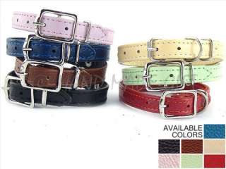 SMALL Soft Genuine Leather Cat Puppy Dog Collar  