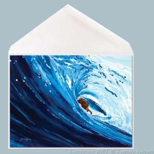  Greeting Card Wave Art 5 x 7 inch print of Blue Barrel 