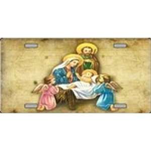 Joseph and Mary with Jesus and Angels Full Color License Plates Plate 
