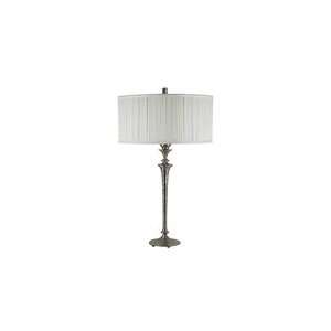Marlo Pewter Table Lamp   30 Pewter Base and 18x18x9 Ivory Pleat 