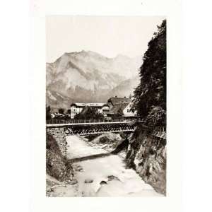  1899 Photogravure Tamina River Ragatz Switzerland Bridge 