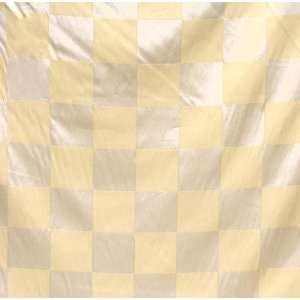  54 Wide Talara Satin Jacquard Check Cream Fabric By The 