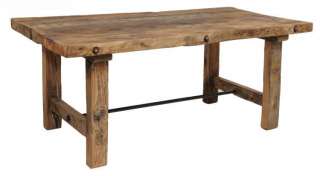 71 Rustic Dining Table solid reclaimed old wood and iron  