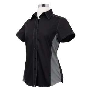 Chef Works CSWC BLM 2XL Women Universal Contrast Shirt, Black / Gray 
