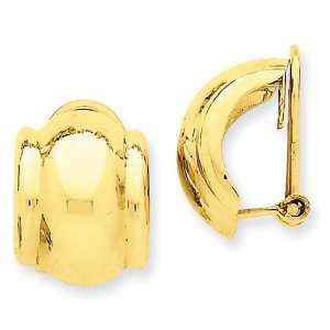  14k Gold Omega Clip Non pierced Earrings Jewelry