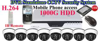 22IR Dome camera 8CH 1TB H.264 DVR CCTV security system  