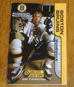 boston bruins pocket schedule 1999 2000 NHL  