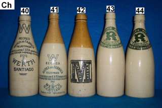 COLLECTION 49 POTTERY CHILE BEER BOTTLES STONEWARE  
