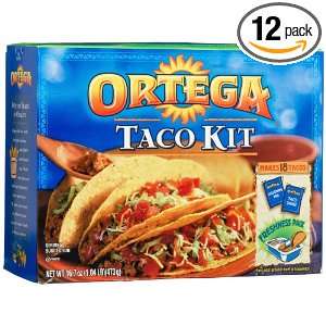 Ortega Taco Dinner Kit (Makes 18 Tacos), 16.7 Ounce Boxes (Pack of 12 
