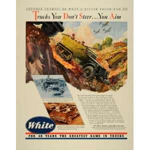  1941 Ad White Scout Car Half Track Armored Army Vehicle 