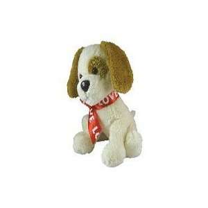  Plush Dog White With Brown Spots