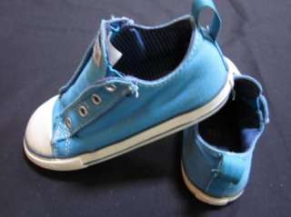 boy CONVERSE low medium blue sneakers no lace 10 11  