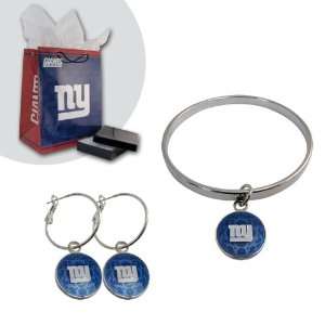  Pro Specialties New York Giants Bracelet and Hoop Earring 