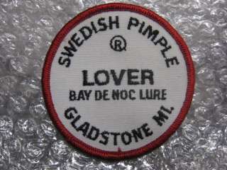 Vintage Swedish Pimple Lover Fishing Patch 3 Round  
