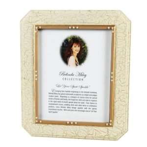  Pack of 2 Distressed Cream Wedding Picture Frames W/ Pearl 