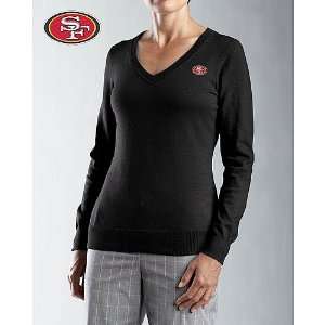 Cutter & Buck San Francisco 49Ers Womens Supima V Neck Long Sleeve 