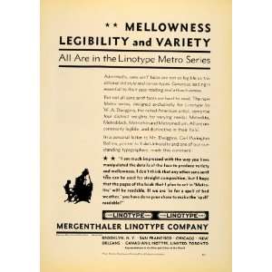 1930 Ad Mergenthaler Linotype Co. Metroblack Brooklyn   Original Print 
