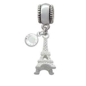   European Charm Bead Hanger with Clear Swarovski Crystal Drop Jewelry
