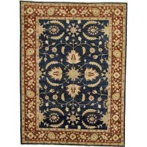  82 x 110 Blue Hand Knotted Wool Ziegler Rug Furniture 