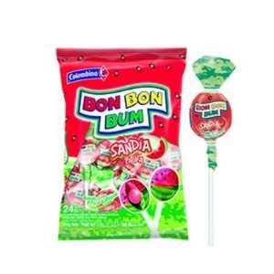 Bon Bon Bum Watermelon Lollypop Gum Grocery & Gourmet Food