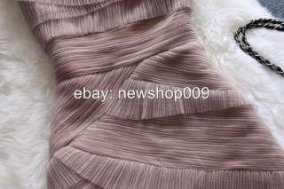 348 BCBG Max Azria BRIANA SHORT PLEATED DRESS Color SEPIA  