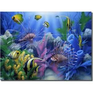 Lions of the Sea by David Miller  Tropical Undersea Ceramic Tile Mural 