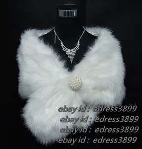 Ivory & White Faux Fur Bridal Wrap/Jacket/Shawl/Cape/Stole/Bolero 