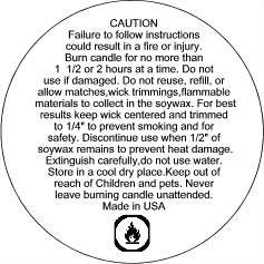 Candle Warning Labels for Soy 1.2 Diameter 1056 Qty.  