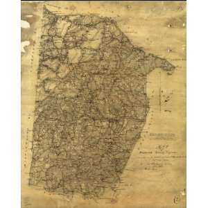  Civil War Map Map of Brunswick County, Virginia  Surveyed 