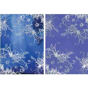  Reflective/Pearl Cardstock 8X12 2/Pkg Floral Blue With Silver 