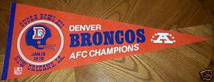 1978 Denver Broncos Super Bowl XII Football Pennant  