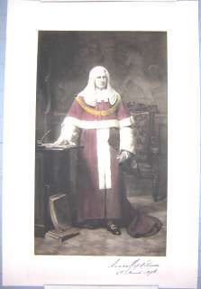 Large Red Robe English British Judge 1898 H/C Gravure  