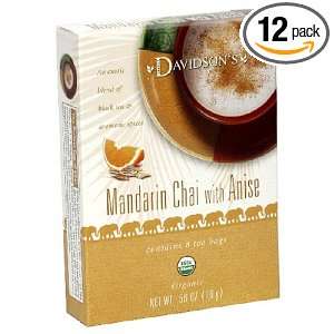 Davidsons Tea Mandarin Anise Chai, 8 Count Tea Bags (Pack of 12 