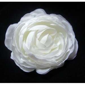  White Ranunculus Hair Flower Clip Beauty