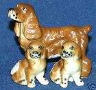 TINY Vintage Cocker Spaniel Dog Family Figurine Japan